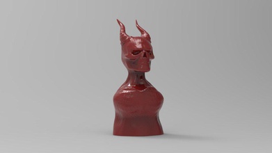 demônio esculpir estatueta imprimir do busto mistical diabo o inferno 3d print model - Mito3D