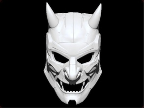 demon cyberoni mask airsoft cosplay sci-fi scifi 3dshophelmet helmet 3d print model - Mito3D