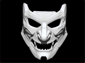 demon cyberoni mask 3d print model in game accessories 3dexport cyberdemon helmet airsoft cosplay 3d print model - Mito3D