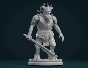 demônio figura iii diabo besta armaduras cavaleiro a figurine as chamas do inferno estátua escultura criatura machado satanás 3d print model - Mito3D