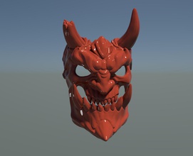 demone maschera 3d stampa modello in monete distintivi 3dexport inferno lucifero 3d print model - Mito3D