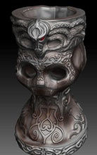 demon relic 3d print model in coins badges 3dexport demonic ornamental skull horror 3d print model - Mito3D