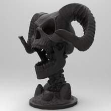 demon skull demonskull diablo lucifer horns bones skeleton marvel art 3d print model - Mito3D