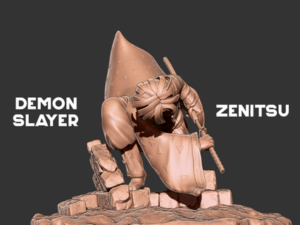 iblis avcı Zenitsu heykel Zenitsu Kimetsu Yaiba Tanjiro iblis Nezuko Inosuke illüstrasyon yaratık ürkütücü adam Sanat iblis avcısı anime anime character gyutaro Hashirama demon slayer Kostüm oyunu 3d print model - Mito3D