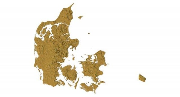 Danimarca stl 3d Stampa modello terreno carta geografica paesaggio nazione sollievo geografia continente montagna terra 3d print model - Mito3D