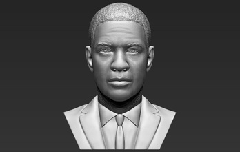 denzel washington busto de la impresión en 3d listo stl, obj formatos el celebridad famoso actor morgan freeman oscars samuel jackson smith 3d print model - Mito3D