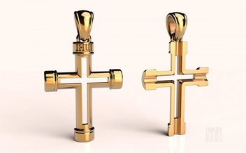 el diseño de la cruz joyería oro plata 3d stl obj cnc cera imprimible estilo moda impresión trampas joya 3d print model - Mito3D