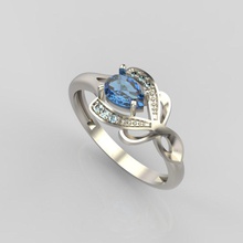 design anello di zaffiri e diamanti gioielli gemma oro argento brillante lg gioiello matrimonio fidanzamento zaffiro 3d print model - Mito3D