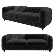 desire vintage eco 3 seater black sofa 3-seater 3d print model - Mito3D