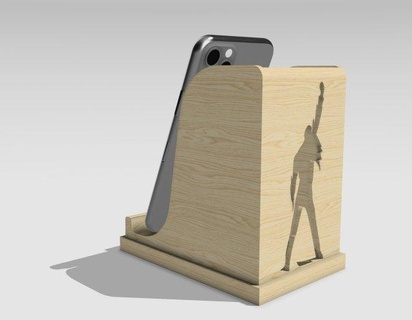escritorio smartphone soporte reina banda soltar bolígrafo portacelular teléfono casos scrivania decoración logo filestl model3d 3d print model - Mito3D
