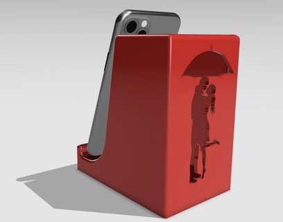 desktop smartphone holder romantic drop pen stand pc laptop 3d print model - Mito3D