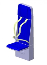 detailed flight attendant seat 3d model in parts 3dexport assy- created real units measurement- study features has- carefully- downloading assembly 3d print model - Mito3D
