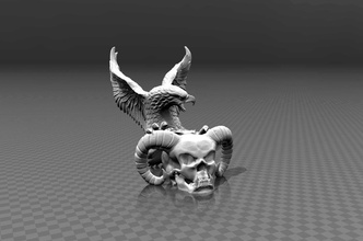 devil eagle art sculpt skull sign logo skulpture model medelis3d 3d print sla stl obj uv resin uvresin scifi bird 3d print model - Mito3D