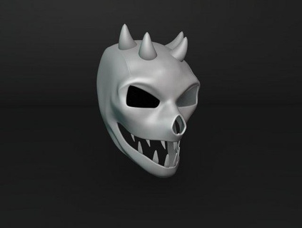 şeytan kask Giyim iblis boynuz dişler maske hobi giyilebilir heykel takım elbise baş kostüm kötü cadılar bayramı canavar yazdırılabilir 3d print model - Mito3D