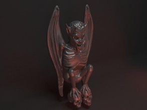 diabo Londres gárgula criatura castelo demônio mitológico fantasia Bruxas grave pedra estátua escultura 3d print model - Mito3D