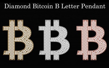 diamond bitcoin b letter pendant 3d print model in pendants 3dexport alphabet hiphop letters platinum silver printable gem jewel honeycomb font initial stylish cnc cryptocurrency jewelry 3d print model - Mito3D