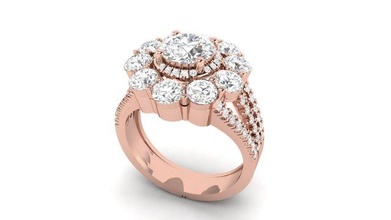 diamante coquetel anel romance casamento noivado precioso platina prata imprimível esterlina ouro moda amar namorados gema jóia brilhante joalheria 3d print model - Mito3D