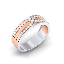 diamante pareja anillo 3d impresión modelo in anillos 3dexport caballeros señoras joyería joya 3d print model - Mito3D