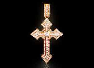 diamante attraversare pendente gioiello gioielleria stampabile print ready gemme oro platino argento 3d print model - Mito3D