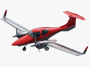 elmas da42 3d model in 3dexport 42 twin engine propeller driven ışık uçak ikiz motor avusturya piston pervane detaylı gerçekçi v ray modern 3d print model - Mito3D