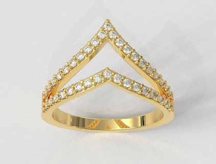 elmas moda yüzük yüzükler altın gold ring takı jewelry rings paulorani 39 ye modaya uygun modern gümüş double shank diamond ok fashion 3d print model - Mito3D