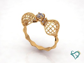 Diamant-gold-ring, Edelstein-printable Schmuck ring gold goldenring Mode-ring Hochzeit-ring Frau-ring Blumen-ring enagementring bedruckbar ist Juwel gem Stein Diamant-ring 3d print model - Mito3D