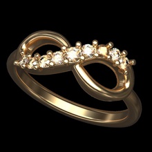 diamante infinito anillo la joyería 3d print model - Mito3D