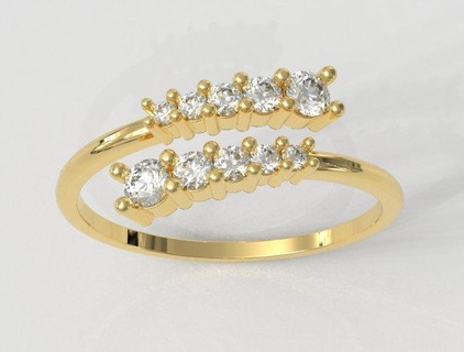 diamante moderno squillare anelli oro gold ring gioielleria jewelry rings paulorani moda argento diamond open opened modern fashion diamanti classico 3d print model - Mito3D