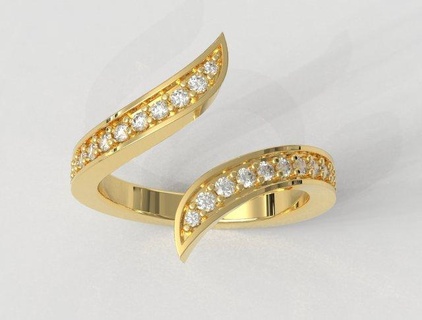 Diamant modern Ring Ringe Gold gold ring Schmuck jewelry rings paulorani modisch Mode Silber fashion diamond Design druckbar Welle opened Teen 3d print model - Mito3D