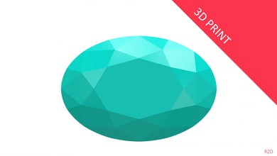 diamant de forme ovale le prism 3d-impression spectre cristal gem carat bijoux brillant diamant-bague précieux l'anneau luxe ruby saphir lustre la mode joyau 3d print model - Mito3D