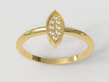 diamante pavimentar anillo anillos gold ring jewelry rings joyería joya oro paulorani moda Moda clásico moderno plata marquesa diamond marquise classic 3d print model - Mito3D