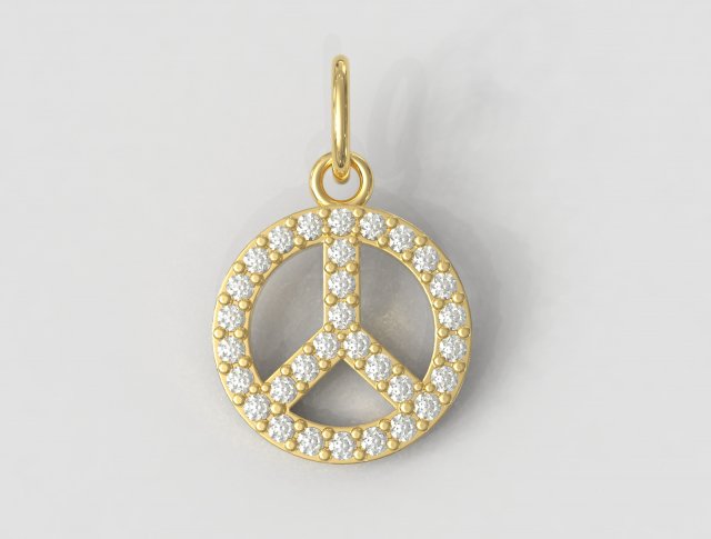 diamante paz colgante pendiente anillos joyería joya jewelry rings paulorani moda Moda moderno plata diamond pendant peace collar necklace 3D print model - Mito3D