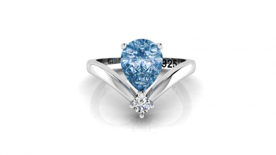 diamante anel de pérola platina jóias luxo o engajamento diamantes cnc 3dprintable jewells prata princesa esmeralda gem amor elegante bonito 3d print model - Mito3D
