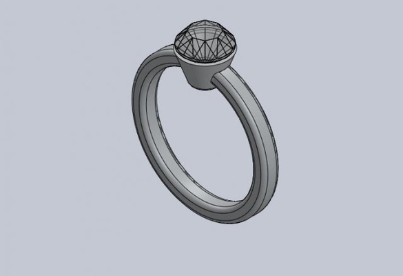 diamante casca livre 3d impressão modelo in argolas 3dexport anel 3d print model - Mito3D