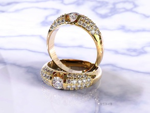 diamond ring 3d model woman jewelry jeweler stl cnc printing print gold gem gems female 3d print model - Mito3D