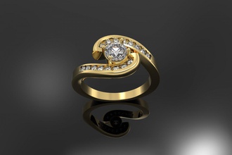 Diamant-ring diamond ring frei gold Silber Juwel Schmuck Ohrring Anhänger - Armband Hochzeit gem cad 3d print model - Mito3D