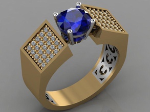 diamante anillo 3d impresión modelo in anillos 3dexport collar pulsera joya gemas joyería moda oro diseño plata lujo elegante brillante arete colgante pendiente zafiro pavimentar 3d print model - Mito3D