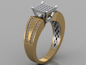 diamond ring necklace bracelet gem gems jewelry fashion gold design silver luxury elegant shining earring pendant sapphire rings pave 3d print model - Mito3D