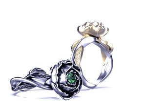 Diamant Ring Ringe Schmuck Engagement gold ring silver Gold Silber Frauen Juwel diamond Finger Platin 3d print model - Mito3D