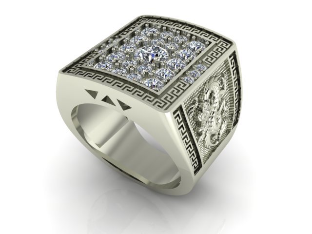 diamond ring gold jewelry 3D print model - Mito3D
