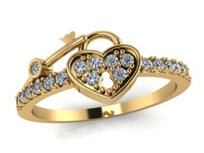 diamond ring diamond ring gold jewelry 3d print model - Mito3D