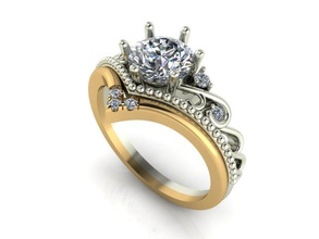 diamond ring diamond ring gold jewelry 3d print model - Mito3D