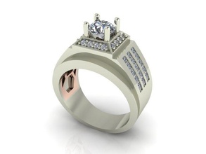 diamond ring gold jewelry 3d print model - Mito3D