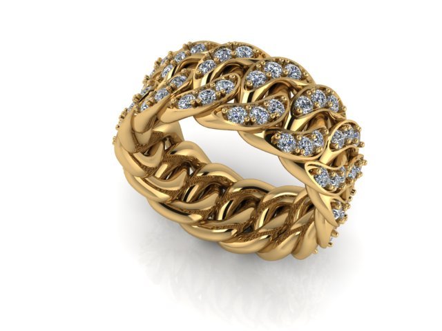 diamante anillo oro joyería 3D print model - Mito3D