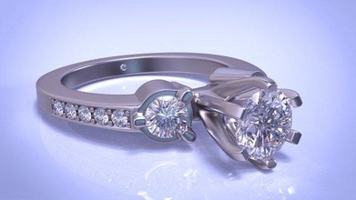 diamante anillo 3d impresión modelo in anillos 3dexport dimond diamond ring oro plata platino joya joyería libra esterlina fashion gold platinum 3d print model - Mito3D