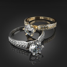 anello con diamante 3d modello di stampa gioielli presente matrimonio brillano argento oro stampabile anelli fidanzamento gioiello lucente la decorazione moda sterlina preziosi 3d print model - Mito3D
