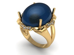 diamante anillo gratis 3d impresión modelo in anillos 3dexport oro 3d print model - Mito3D