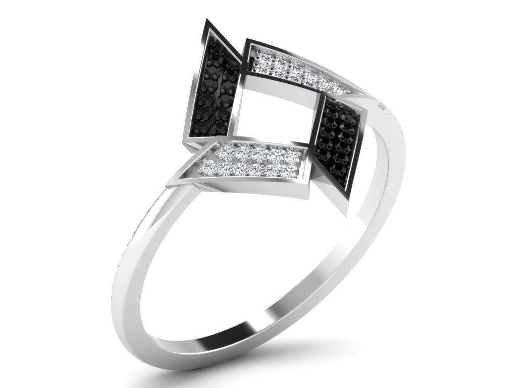 diamond ring ladies diamond-ring rings ladies-ring jewelry 3D print model - Mito3D