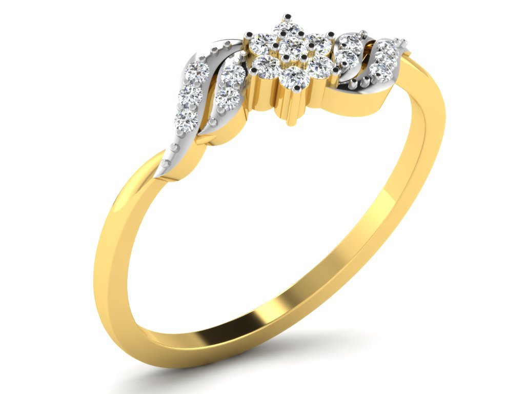 diamond ring ladies diamond-ring rings ladies-ring jewelry 3D print model - Mito3D