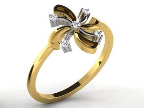 diamond ring ladies diamond-ring rings ladies-ring jewelry 3d print model - Mito3D